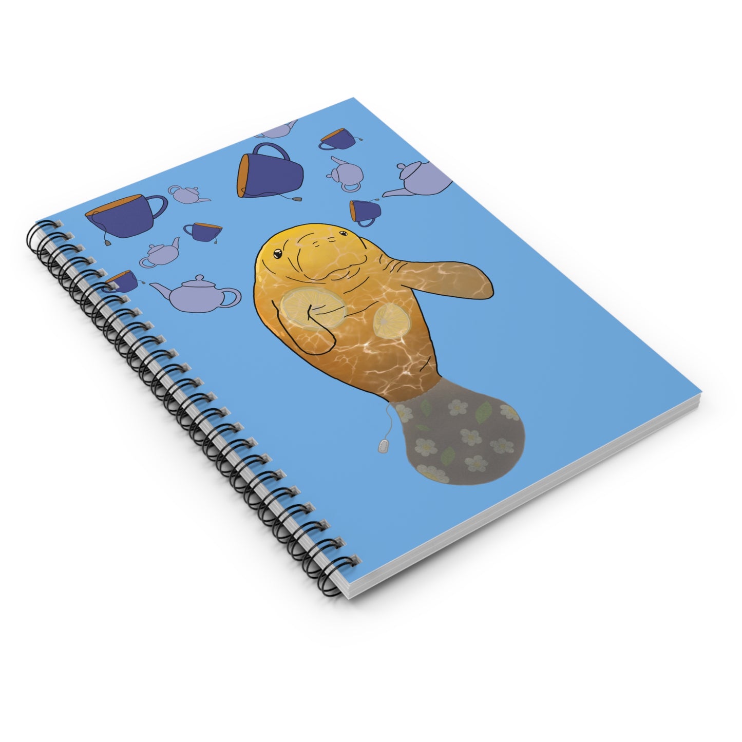 Arnold the Manatee Spiral Notebook - Perfect for Ocean Lovers and Tea Enthusiasts