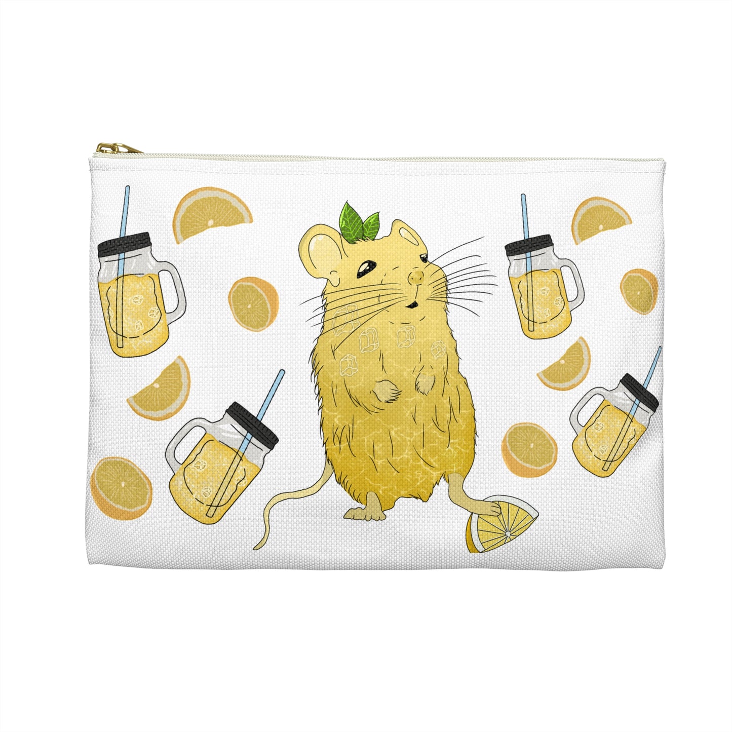 Balm's Citrus-Themed Accessory Pouch with Charming Mouse Design - Ideal for Summer & Gift-giving