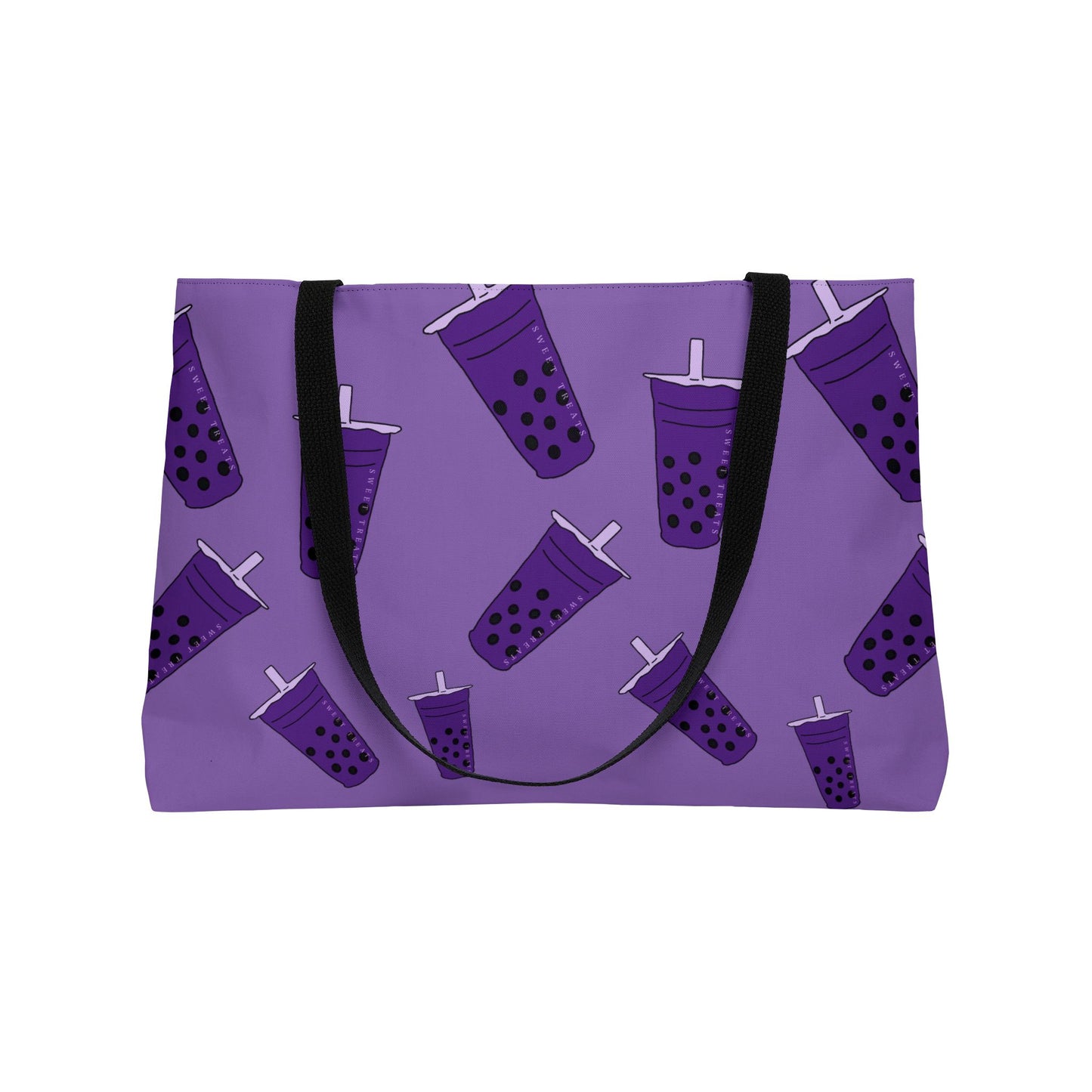 Kimmy's Purple Bubble Tea Weekender Tote Bag - Stylish Travel and Beach Accessory