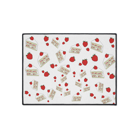 Velvet's Strawberry Cake Heavy Duty Floor Mat - Fun Decor for Office, Kitchen and Bathrooms