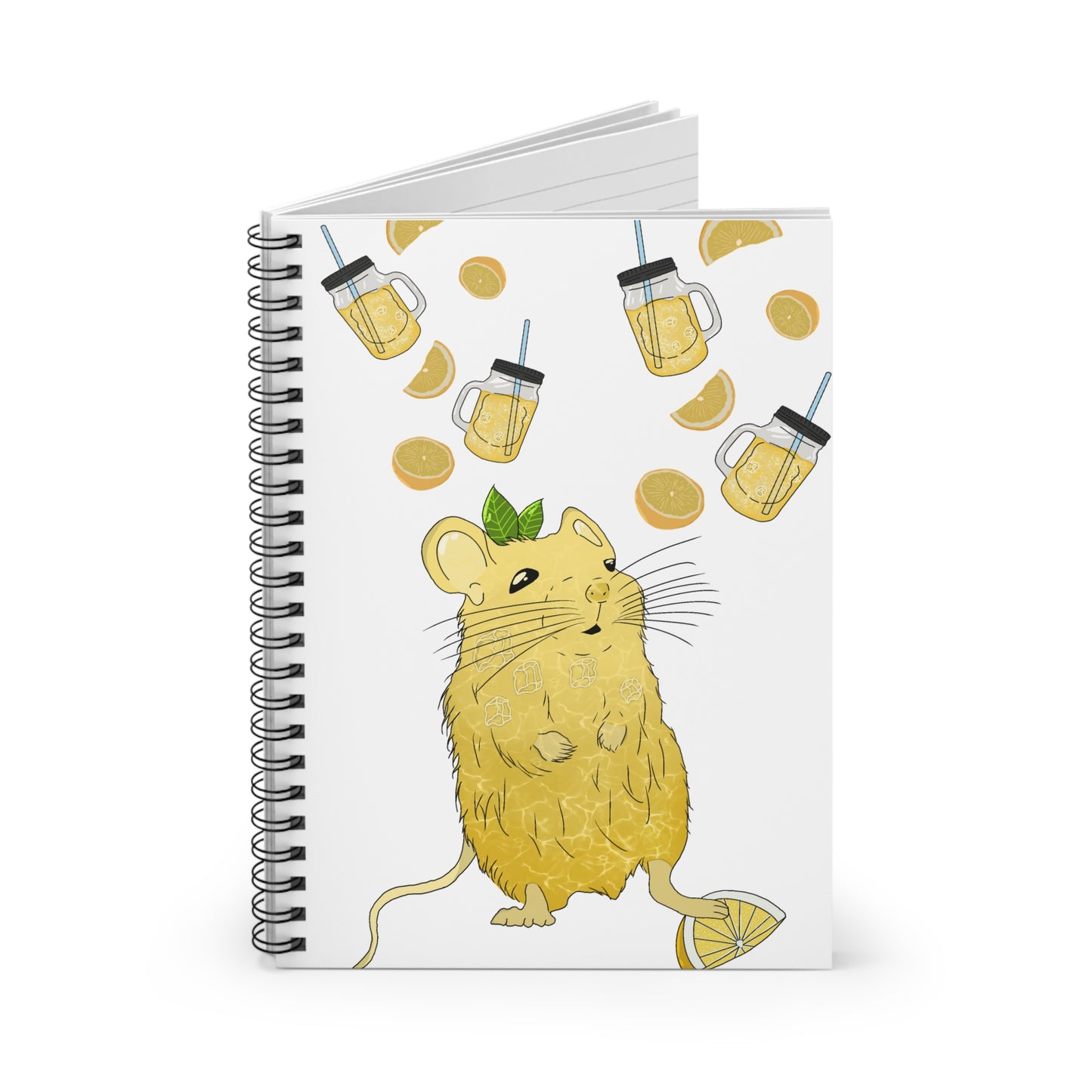 Balm's Cute Mouse Spiral Notebook - Lemonade Vibes Journal for Summer Fun