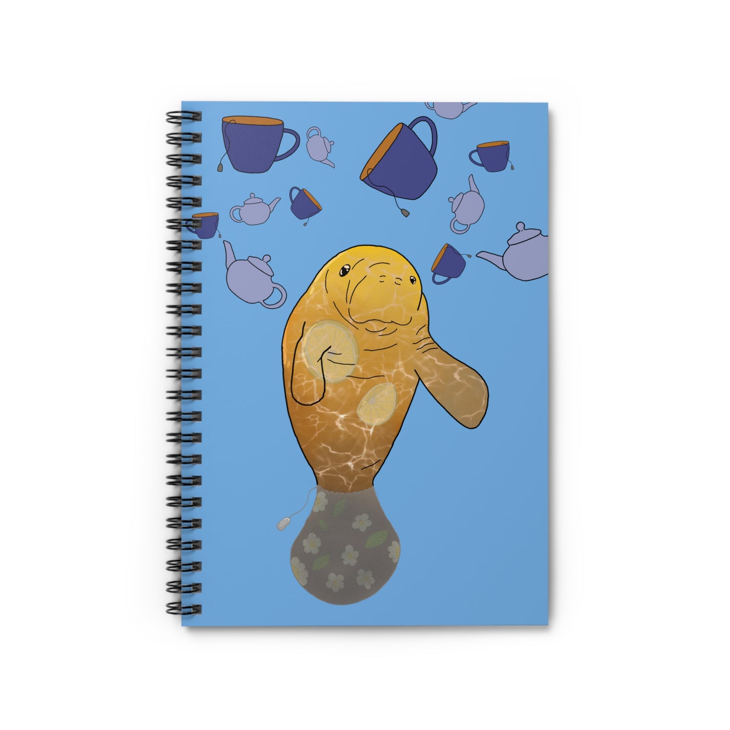 Arnold the Manatee Spiral Notebook - Perfect for Ocean Lovers and Tea Enthusiasts