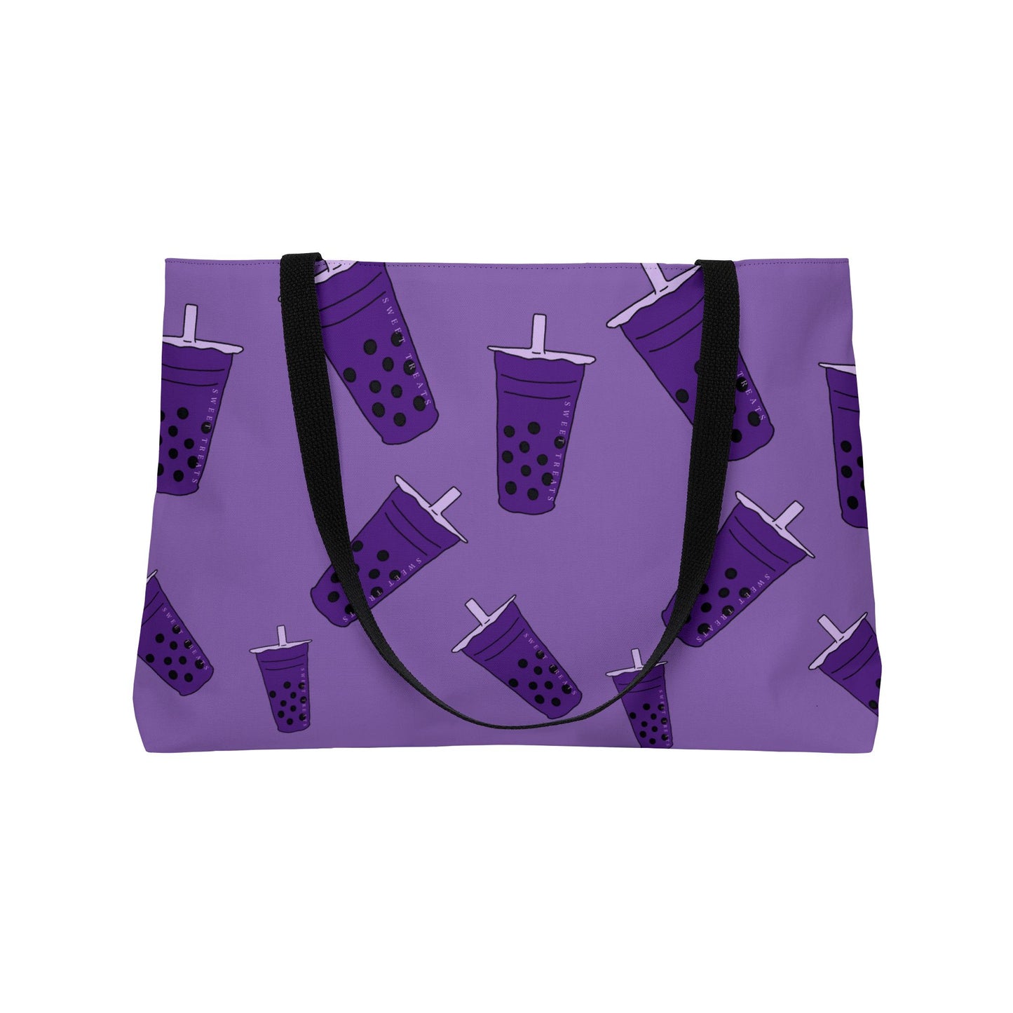 Kimmy's Purple Bubble Tea Weekender Tote Bag - Stylish Travel and Beach Accessory